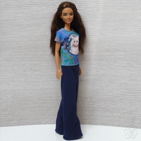 Tričko s kočkou pro Barbie oblečky pro barbie oblečky pro panenku tričko pro barbie oblečky pro sběratele tričko s kočkou 